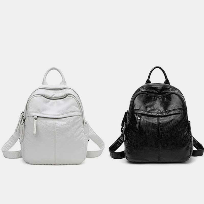 Weicher Lederrucksack für Damen, modischer Designer-Reise-Tagesrucksack für Damen