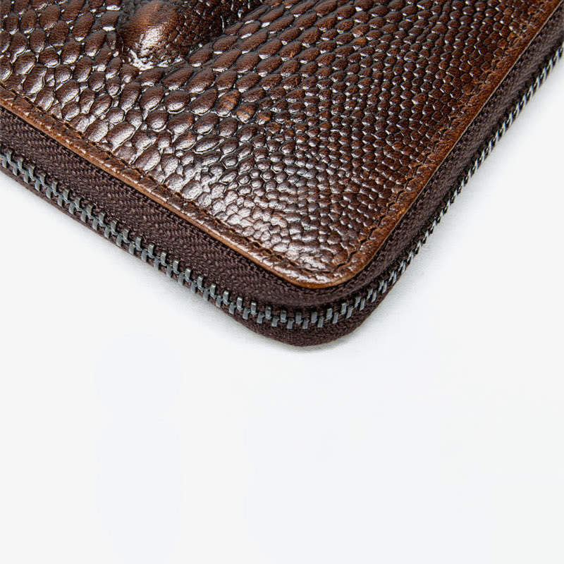 Herren Krokodil Print Brieftasche Business Echtes Leder Lange Geldbörse