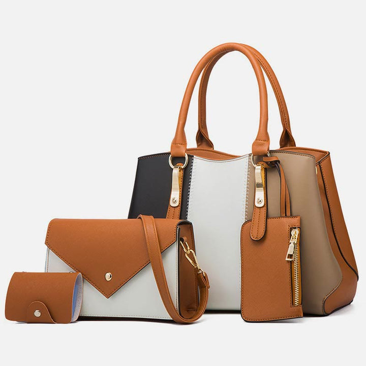 Taschenset in Kontrastfarbe für Damen, schlichte, elegante Damentasche
