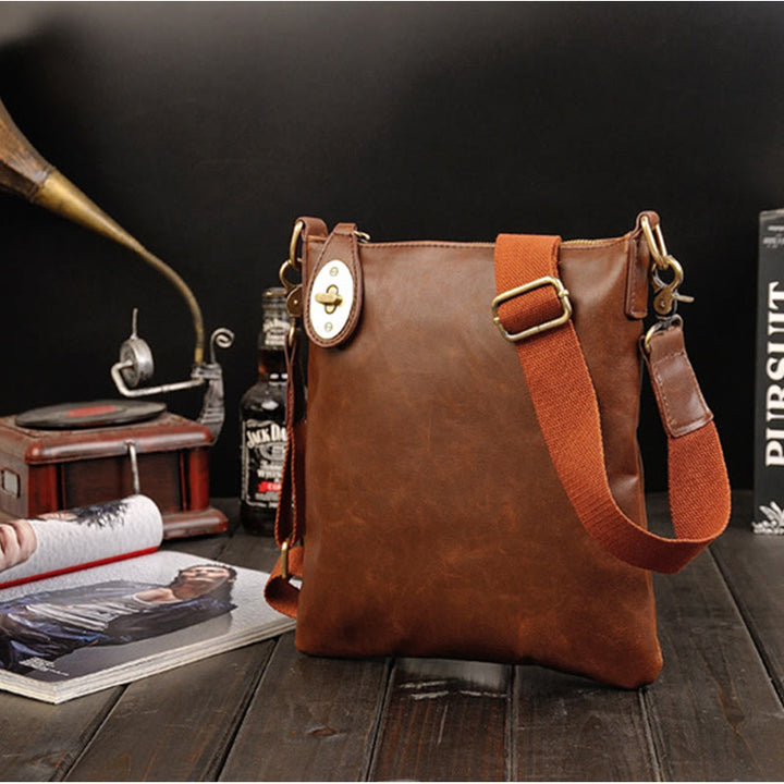 Umhängetasche für Herren, Business, einfache Umhängetasche aus Retro-Leder