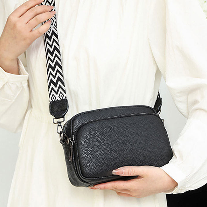 Umhängetasche für Damen, weiches Leder mit Litschi-Muster, Einkaufstasche