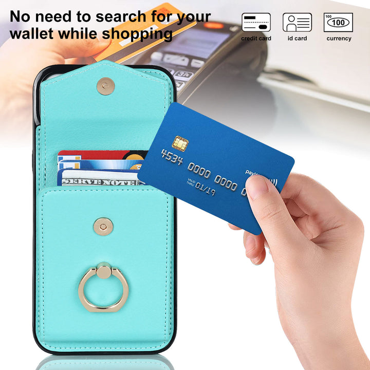 Brieftaschen-Telefonhülle für iPhone, lässig, Leder, Schnalle, Kartenhalter