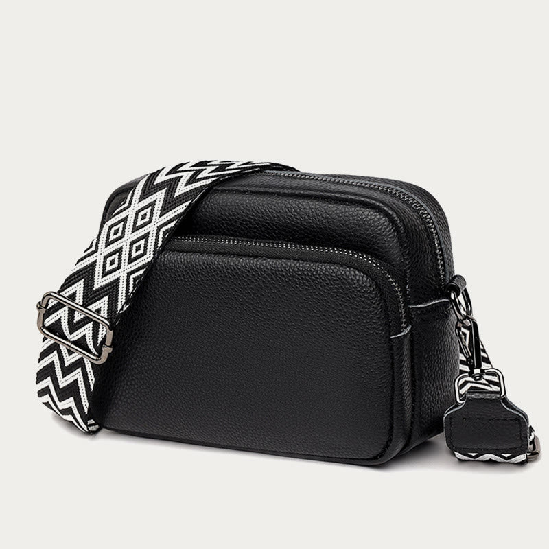 Umhängetasche für Damen, weiches Leder mit Litschi-Muster, Einkaufstasche
