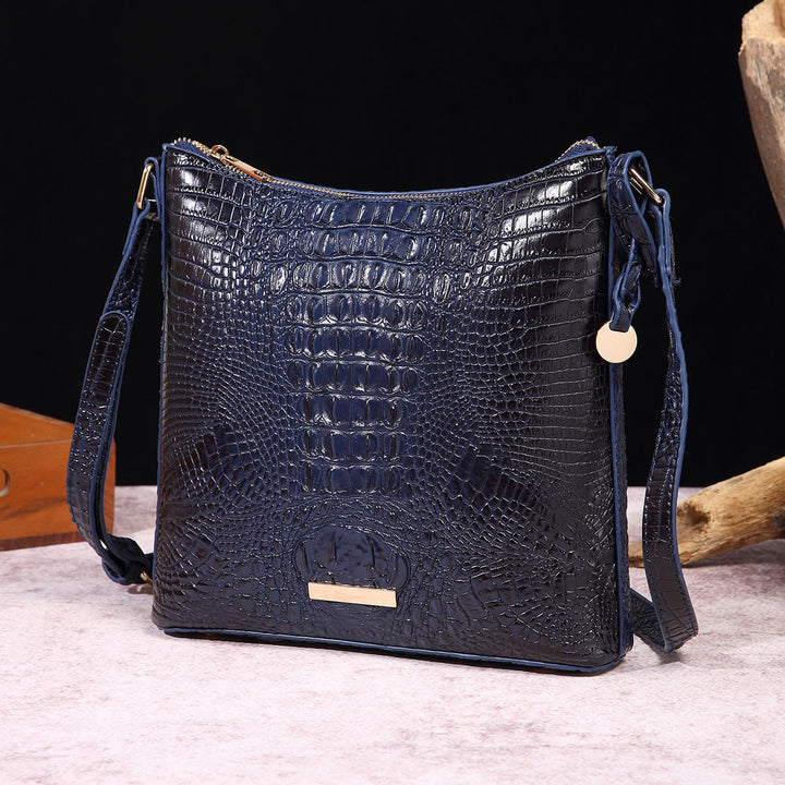 Umhängetasche für Damen, Retro-Krokodilmuster, Leder, Dating-Tasche