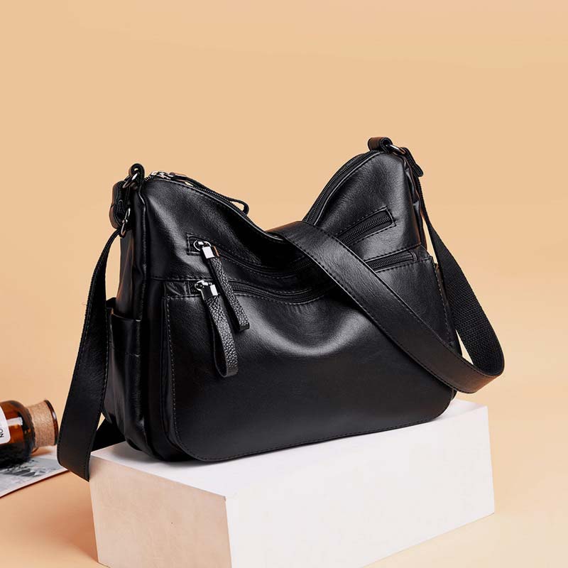 Große Umhängetasche im Retro-Stil mit mehreren Taschen - image 5