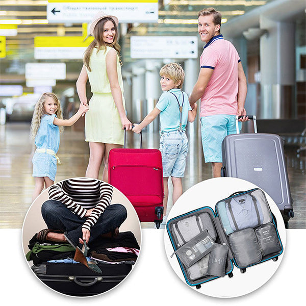 7-teiliges Reise-Netztaschen-Gepäck-Organizer