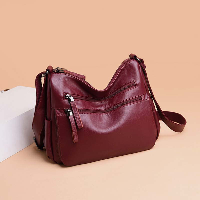 Große Umhängetasche im Retro-Stil mit mehreren Taschen - image 4