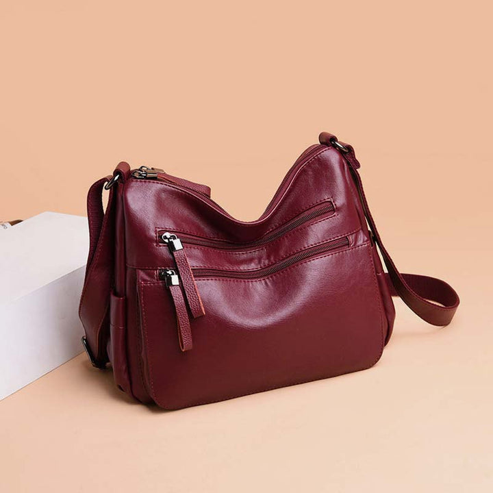 Große Umhängetasche im Retro-Stil mit mehreren Taschen - image 4