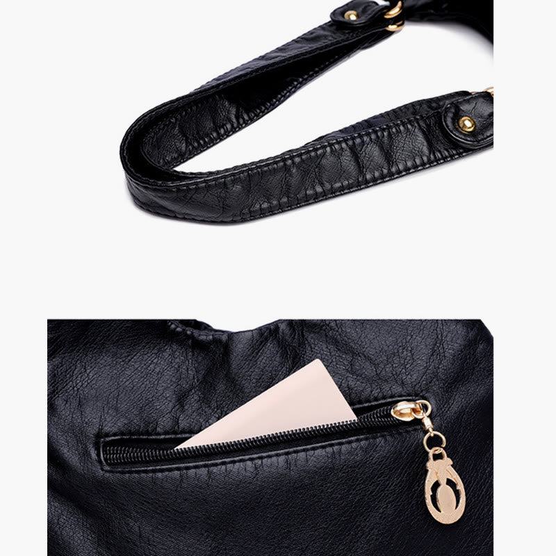 Umhängetasche mit mehreren Taschen für Damen, bunt, groß, Leder, Umhängetasche