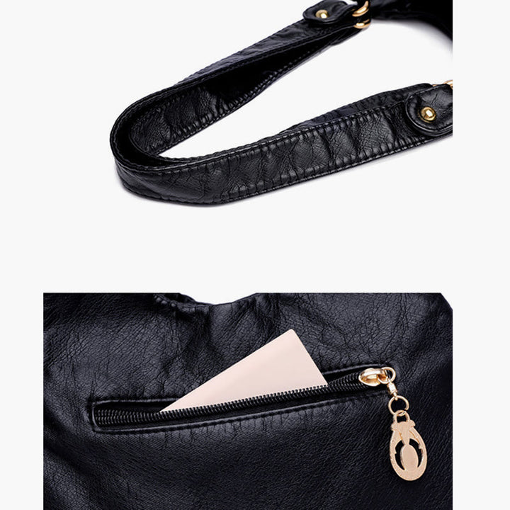 Umhängetasche mit mehreren Taschen für Damen, bunt, groß, Leder, Umhängetasche