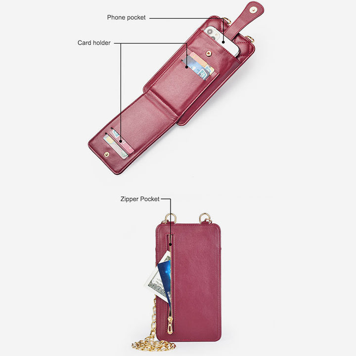 Elegante kleine Umhängetasche fürs Telefon mit Prägung
