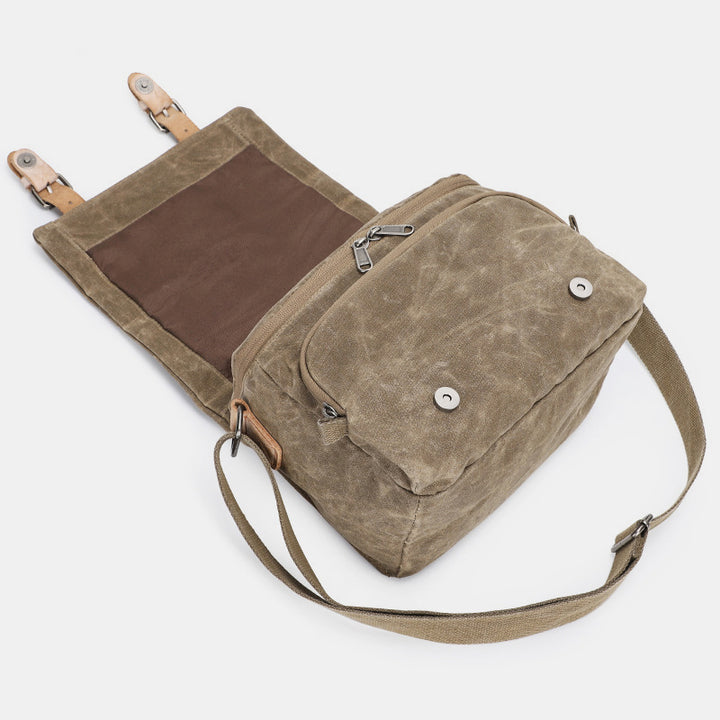 Retro gewachste Leinwand-Kameratasche DSLR SLR gepolsterte Umhänge-Schultertasche