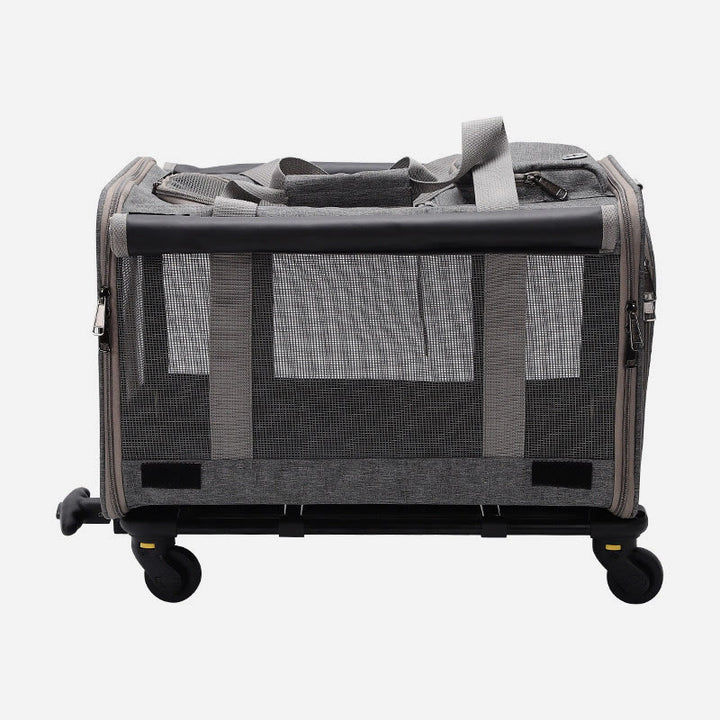 Rolling Pet Carrier Faltbare atmungsaktive Zugstange Haustiertasche