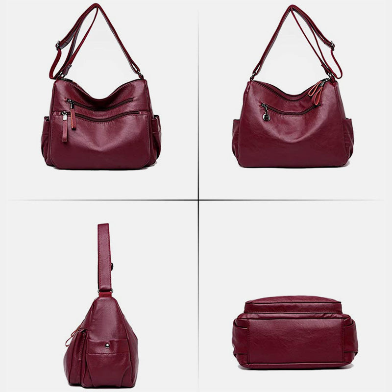 Große Umhängetasche im Retro-Stil mit mehreren Taschen - image 6