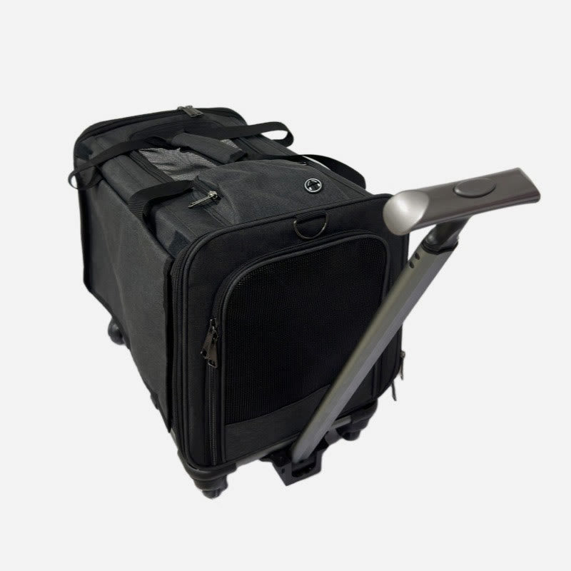 Rolling Pet Carrier Faltbare atmungsaktive Zugstange Haustiertasche