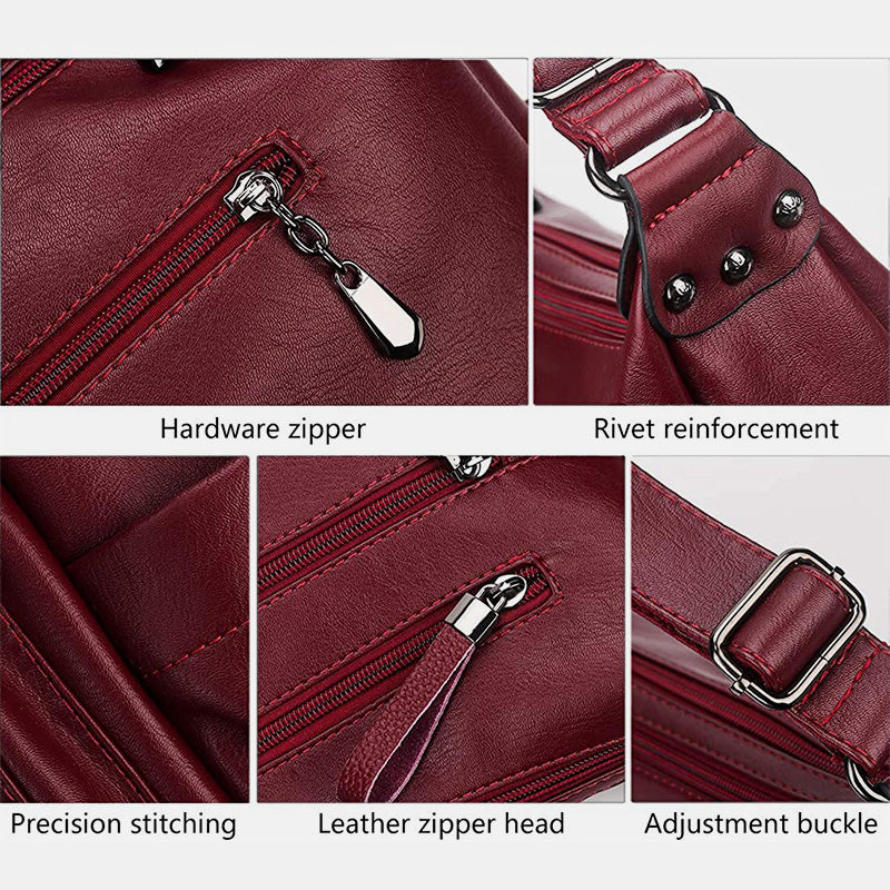 Große Umhängetasche im Retro-Stil mit mehreren Taschen - image 9