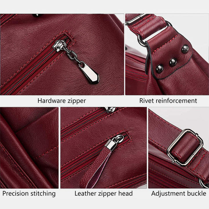 Große Umhängetasche im Retro-Stil mit mehreren Taschen - image 9