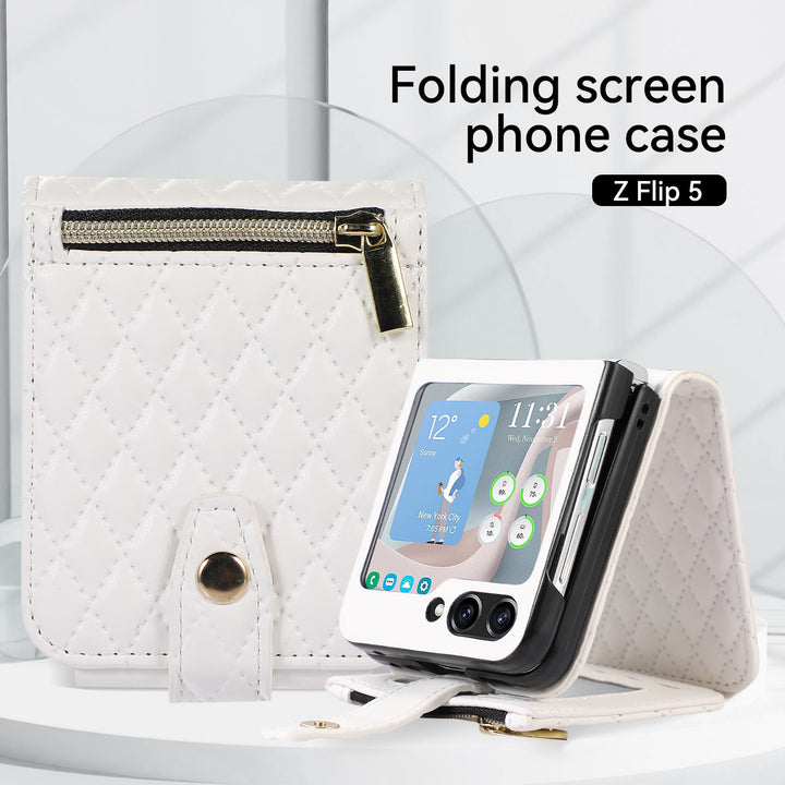 Handyhülle für Daily Z Flip5, gefaltete Hülle mit Steppmuster