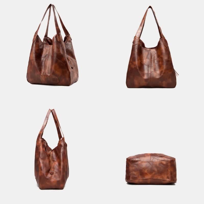 Große Kapazität Simply Fashion Umhängetasche Dreilagige Hobo Bag