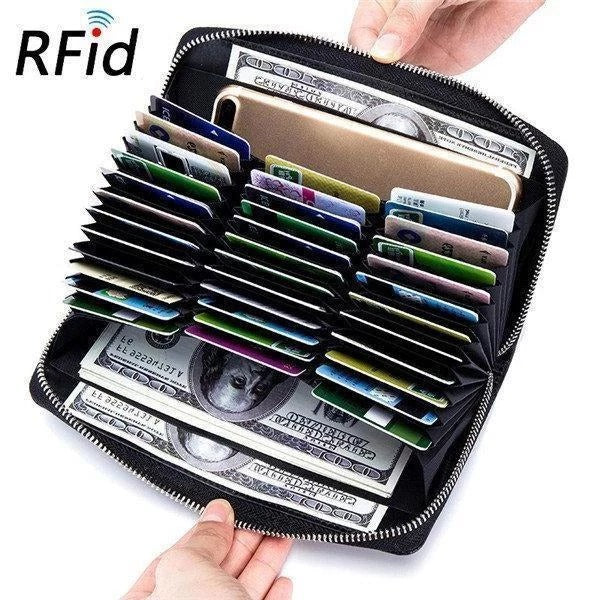 RFID-Kartenetui aus echtem Leder