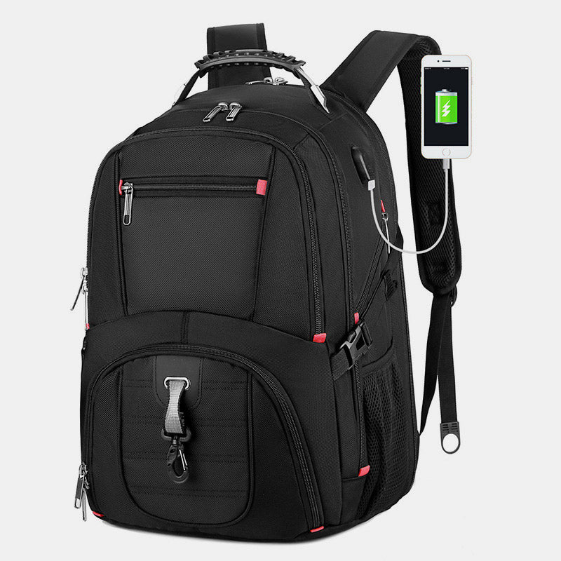 Extragroßer Business-Laptop-Rucksack mit mehreren Taschen und USB-Ladegerät
