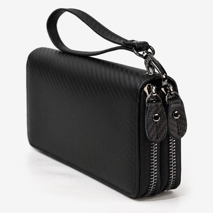 Lange Geldbörse für Herren aus echtem Leder, Retro, lässige Clutch