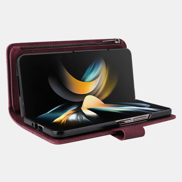 Stoßfeste Sansung Galaxy Z Fold 4 Fold 3 Hülle mit mehreren Kartenfächern