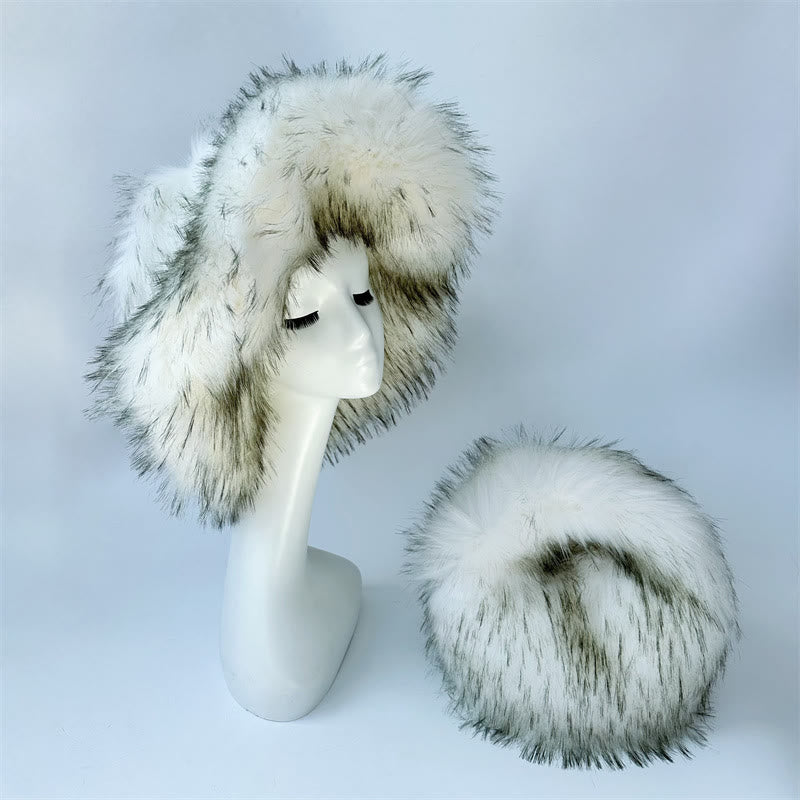 Kunstpelz weiche Hut Tasche Set für Frauen Winter Dating