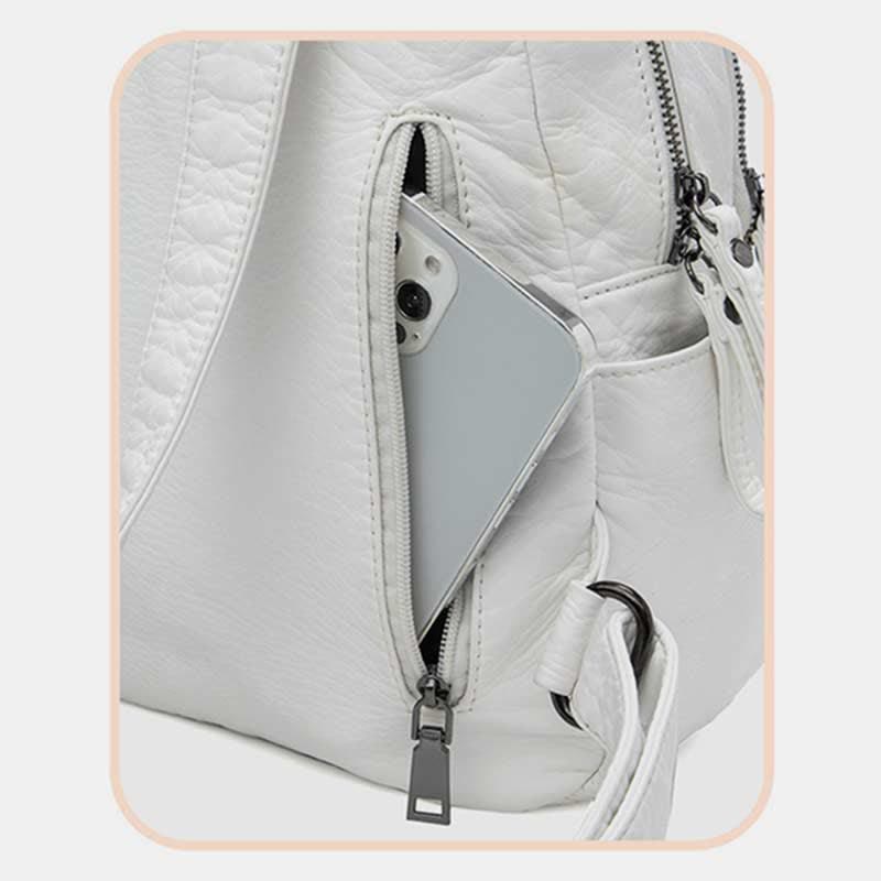 Weicher Lederrucksack für Damen, modischer Designer-Reise-Tagesrucksack für Damen