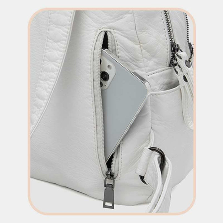 Weicher Lederrucksack für Damen, modischer Designer-Reise-Tagesrucksack für Damen
