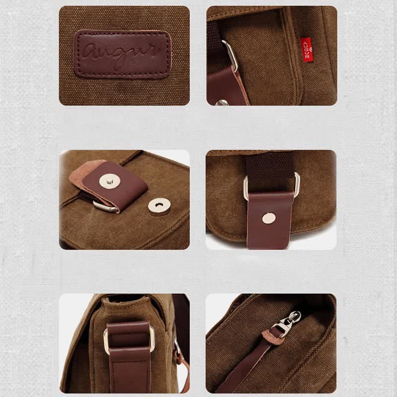 Canvas-Umhängetasche für Herren, mehrere Taschen, Vintage-Umhängetasche