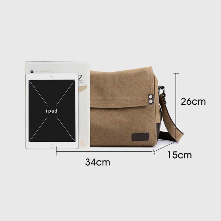 Lässige Messenger-Tasche aus Canvas mit großem Fassungsvermögen