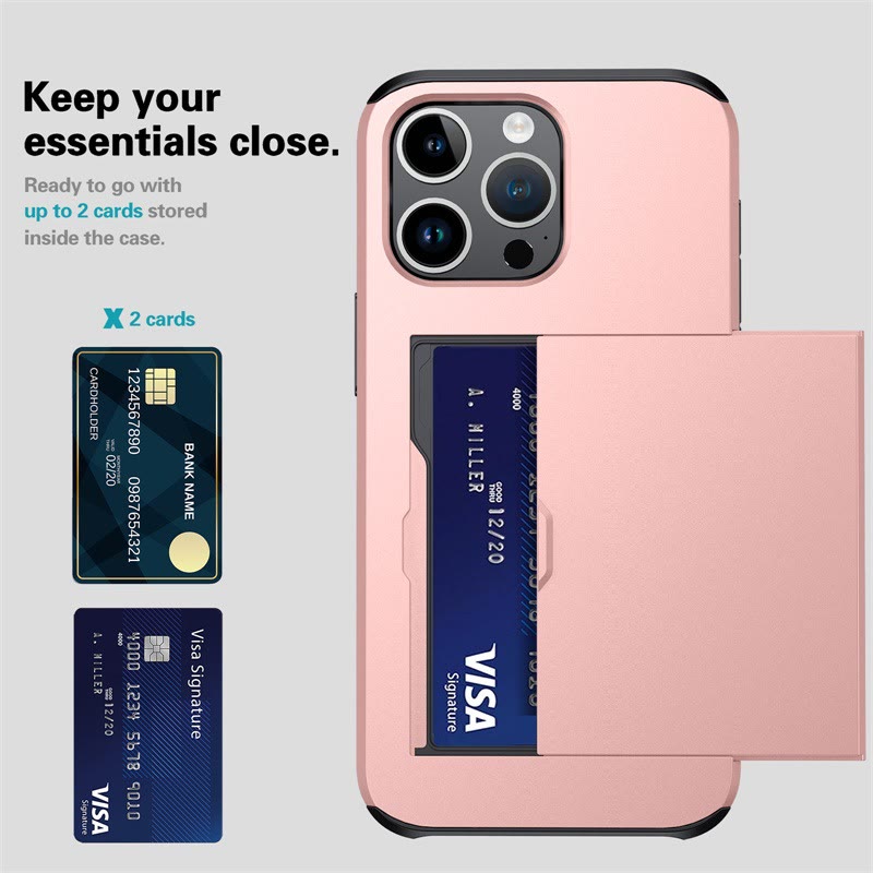 Iphone Slide Card Telefonhülle 2 in 1 Anti-Fall-Geldbörsenhülle