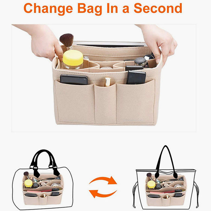 Aufbewahrungstasche für Zuhause, große Kapazität, Filztasche mit mehreren Fächern