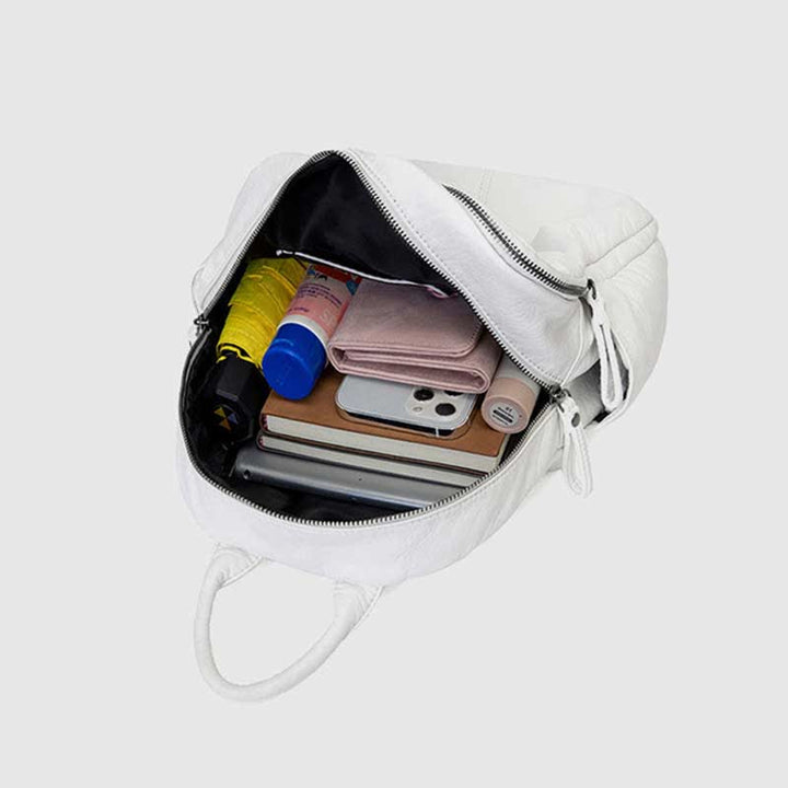 Weicher Lederrucksack für Damen, modischer Designer-Reise-Tagesrucksack für Damen
