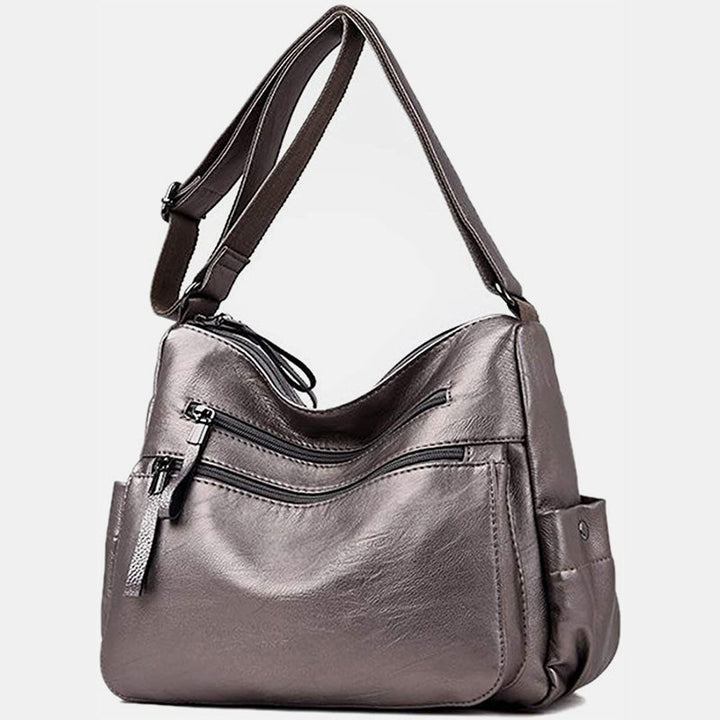 Große Umhängetasche im Retro-Stil mit mehreren Taschen - RosyBraun - image 14