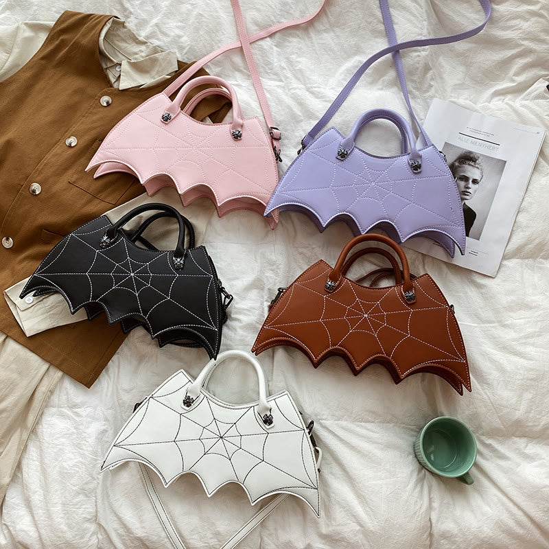 Umhängetasche für Halloween-Outfit, kreatives Fledermausmuster, Ledertasche