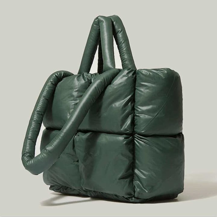 Gesteppte Puffer-Einkaufstasche mit großem Fassungsvermögen für Damen, weich gepolsterte Daunenhandtasche