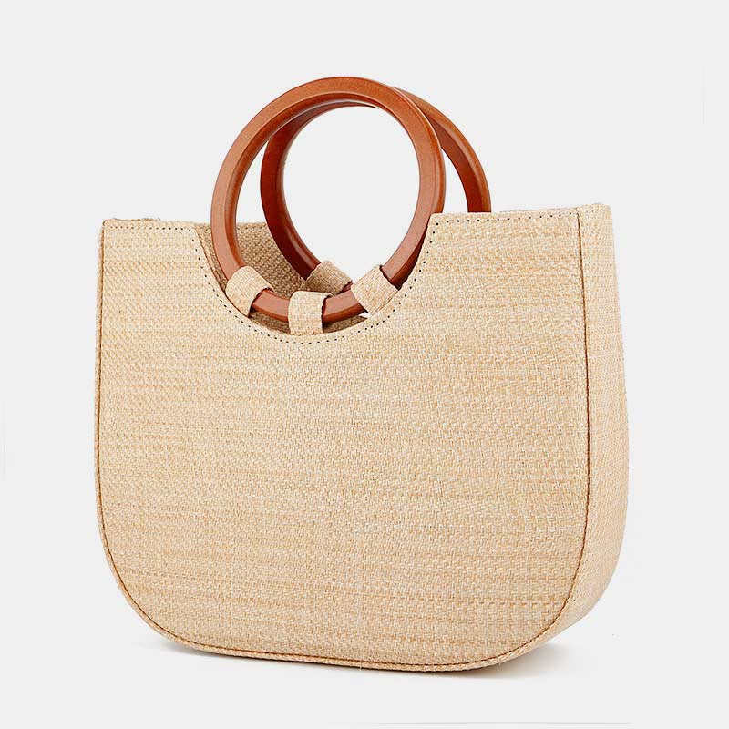 Umhängetasche für Damen, Bohemian-Stil, für Reisen und Strand, Stroh-Schultertasche