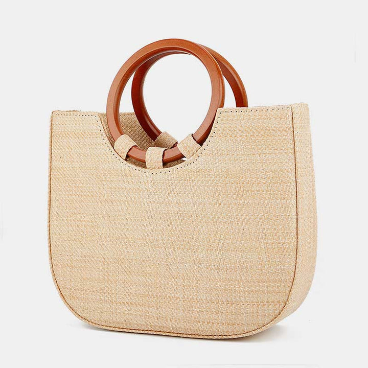 Umhängetasche für Damen, Bohemian-Stil, für Reisen und Strand, Stroh-Schultertasche