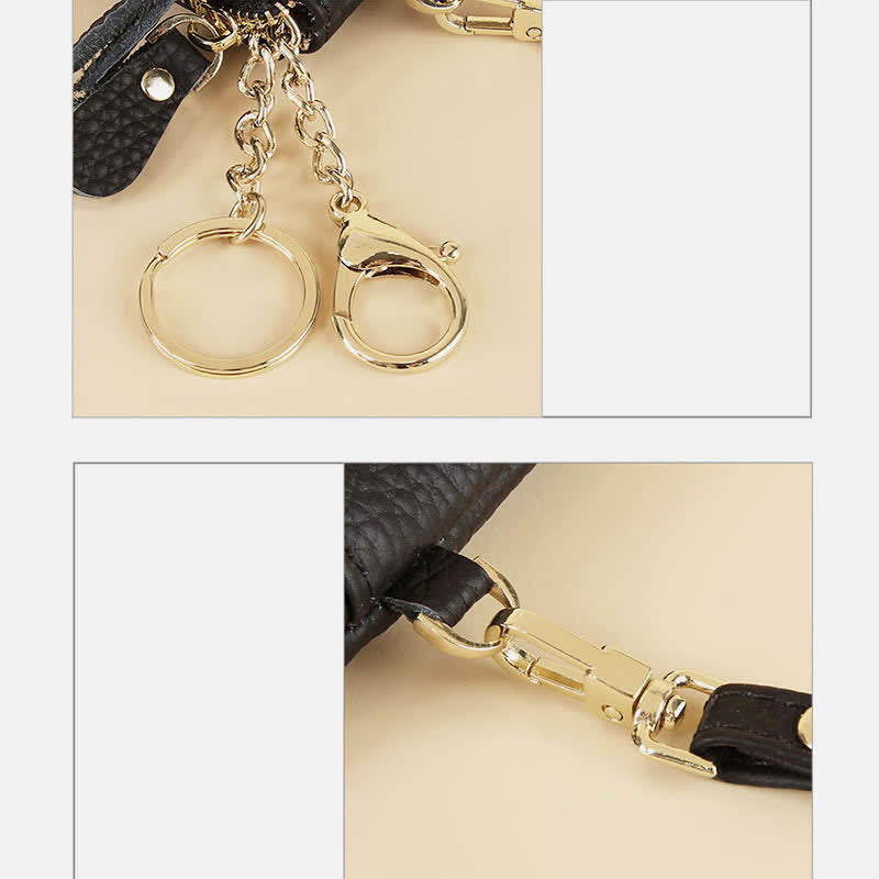 Kleine Clutch aus echtem Leder für Damen mit Armband, Geldbörse, Kartenhalter