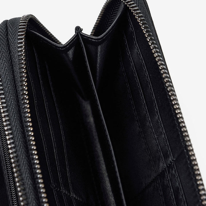 Lange Geldbörse für Herren aus echtem Leder, Retro, lässige Clutch