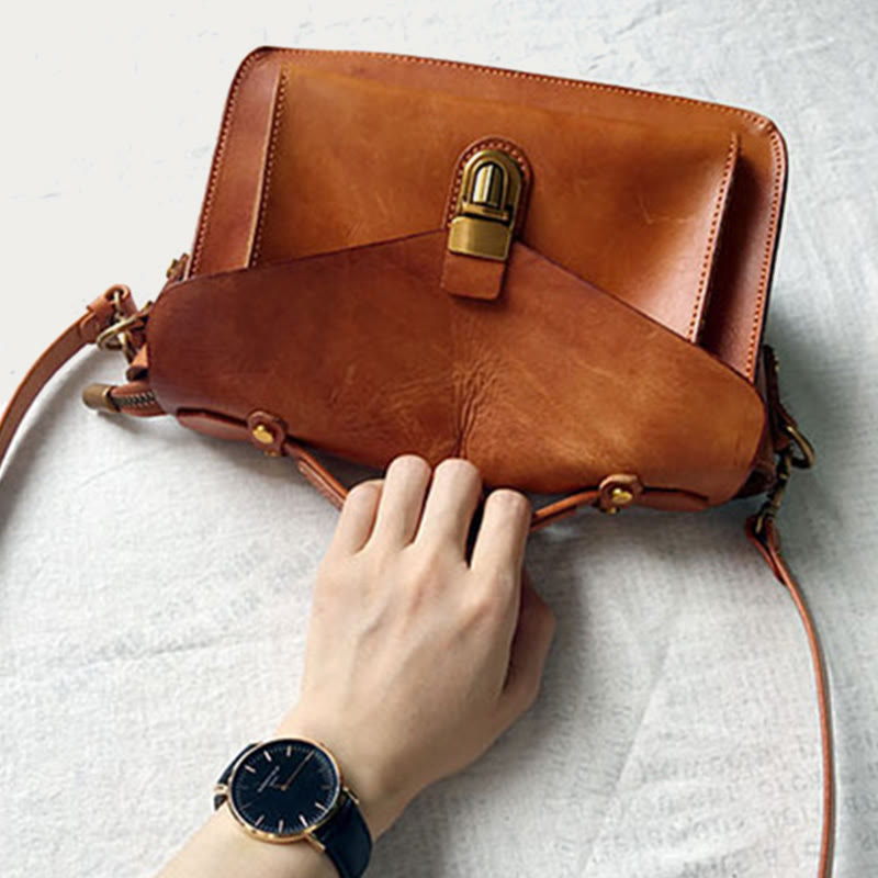 Top-Griff-Tasche für Damen Leder große Kapazität Messenger Bag