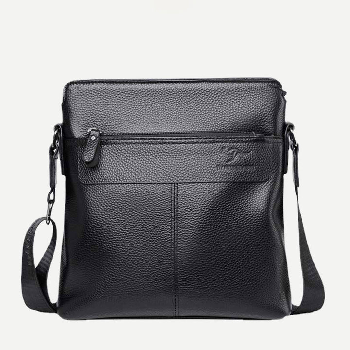 Messenger Bag für Männer Lychee Muster Echtleder Business Rucksack