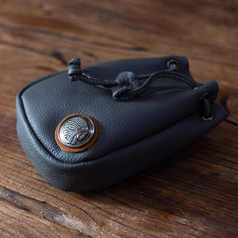 Retro Unisex Hüfttasche Kleine Kordelzug Leder Gürteltasche