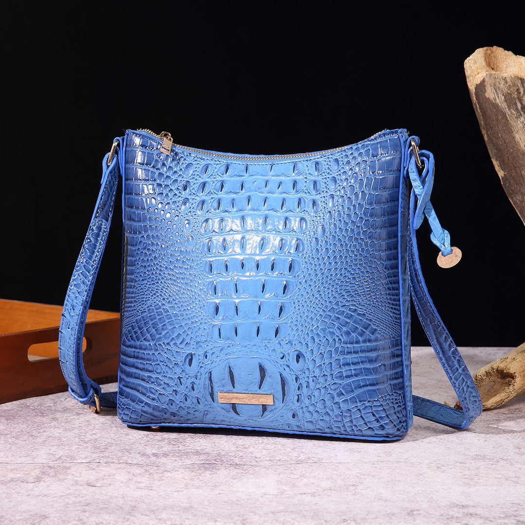 Umhängetasche für Damen, Retro-Krokodilmuster, Leder, Dating-Tasche
