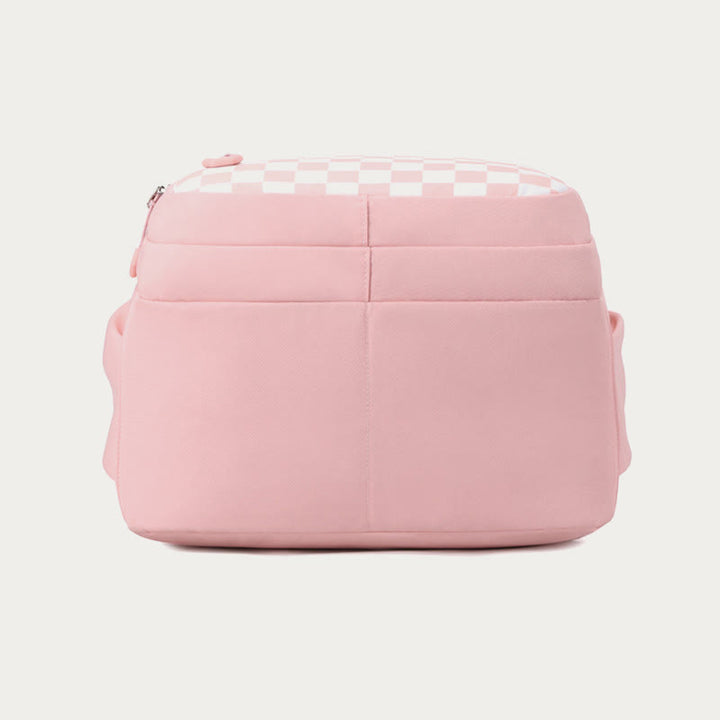 Rucksack für Damen, kariertes Muster, helle Farbe, einfache Schultasche