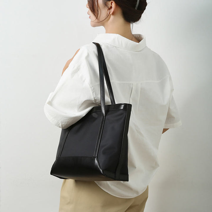 Große Tragetasche, robuste Schulterhandtasche aus PU-Leder