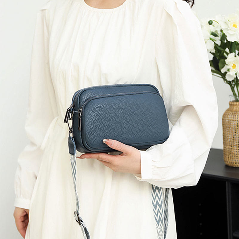 Umhängetasche für Damen, weiches Leder mit Litschi-Muster, Einkaufstasche