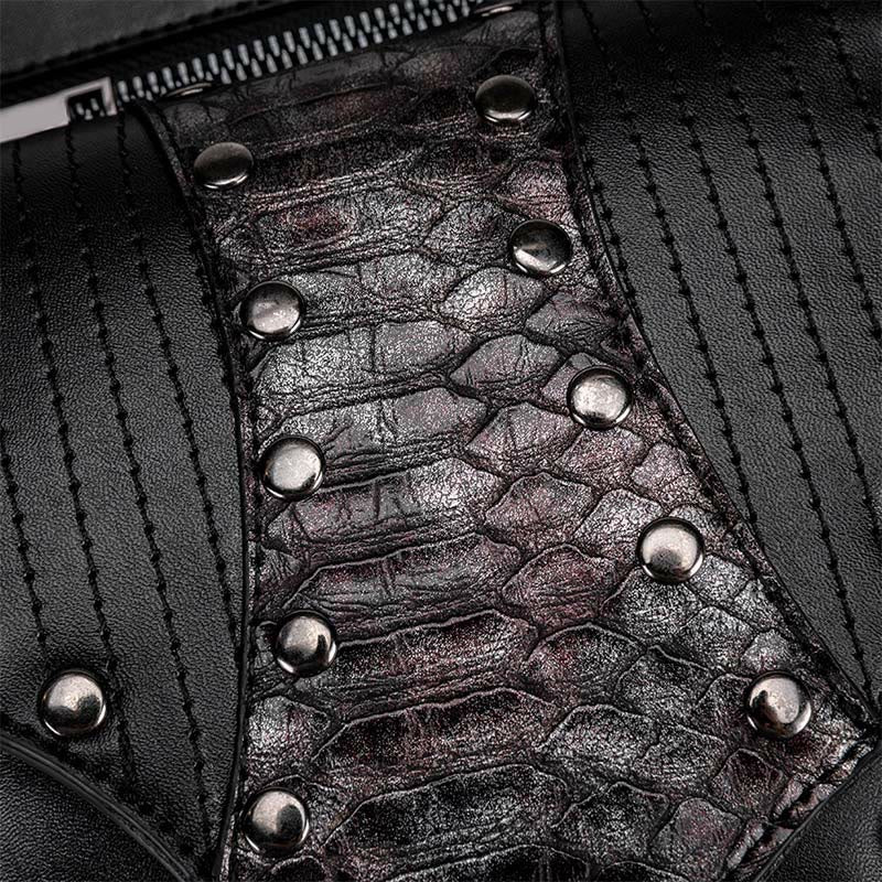 Steampunk Gürteltasche für Damen und Herren, Nietenleder, Hüfttasche